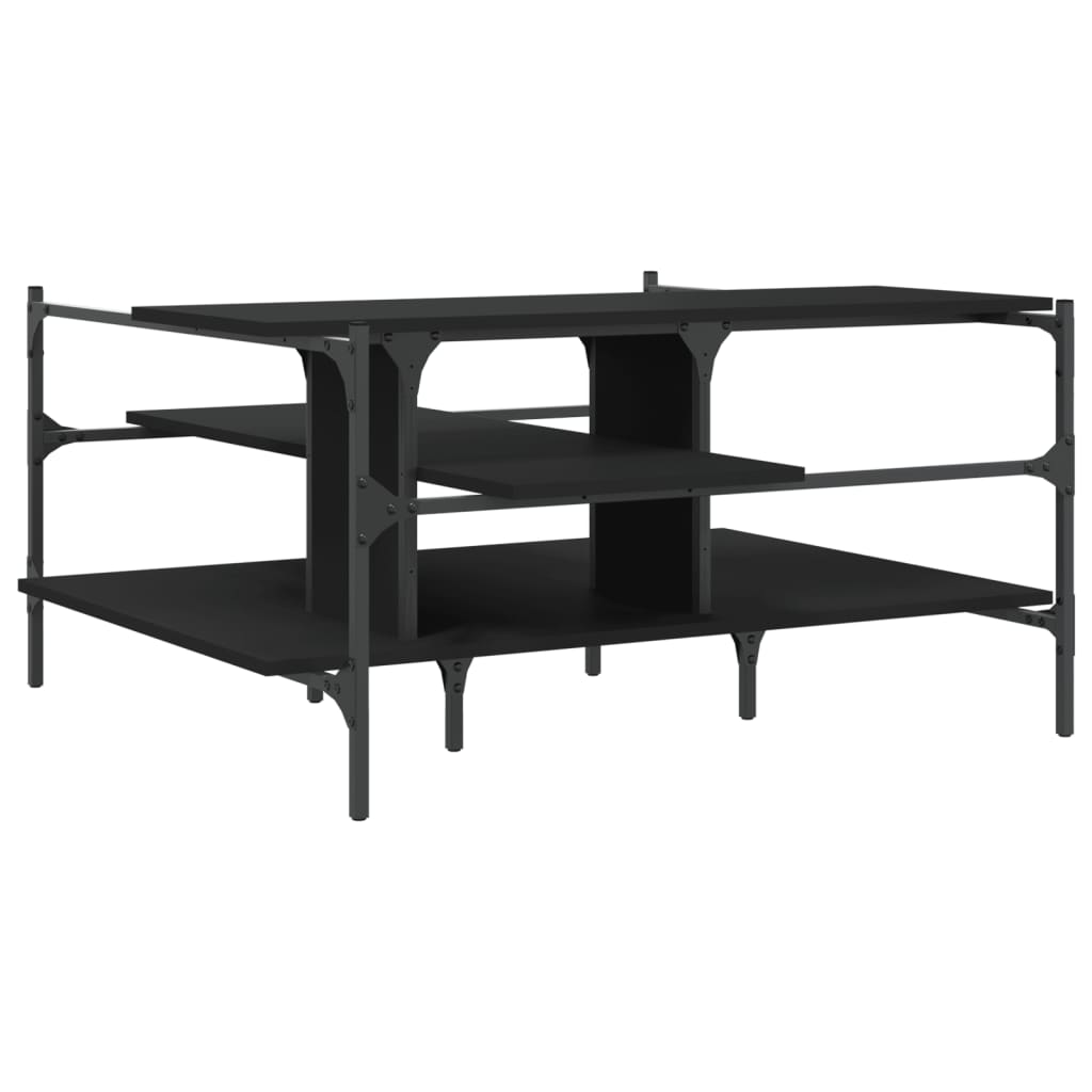 vidaXL Măsuță de cafea, negru, 100x100x48,5 cm, lemn prelucrat vidaXL Măsuță de cafea, negru, 100x100x48,5 cm, lemn prelucrat