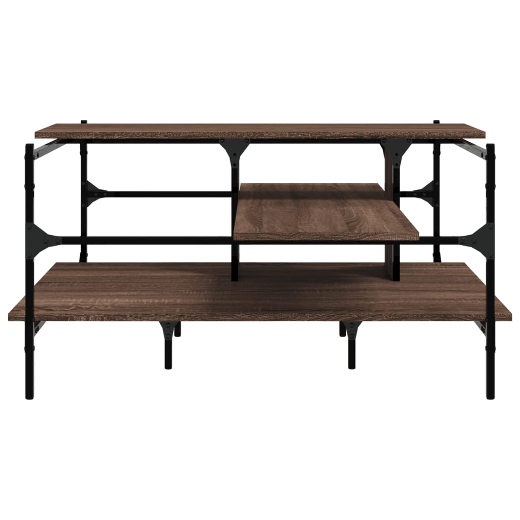 vidaXL Măsuță de cafea, stejar maro, 100x100x48,5cm, lemn prelucrat vidaXL Măsuță de cafea, stejar maro, 100x100x48,5cm, lemn prelucrat