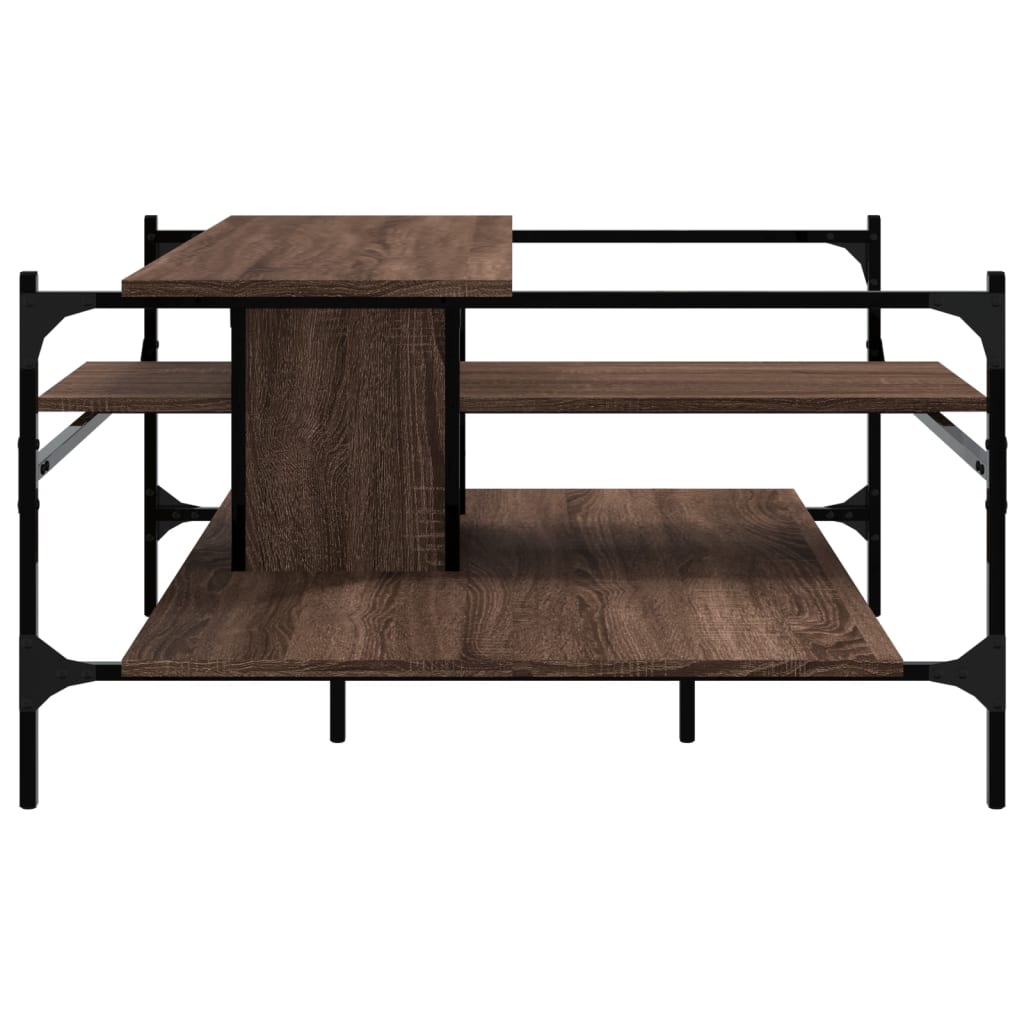 vidaXL Măsuță de cafea, stejar maro, 100x100x48,5cm, lemn prelucrat vidaXL Măsuță de cafea, stejar maro, 100x100x48,5cm, lemn prelucrat