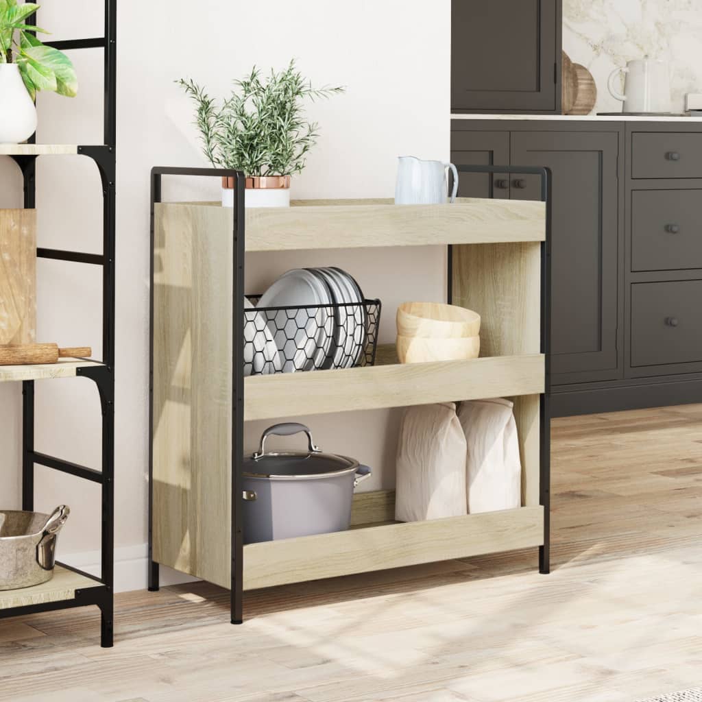 vidaXL Cărucior de bucătărie stejar sonoma 70x30x82 cm lemn prelucrat vidaXL Cărucior de bucătărie stejar sonoma 70x30x82 cm lemn prelucrat
