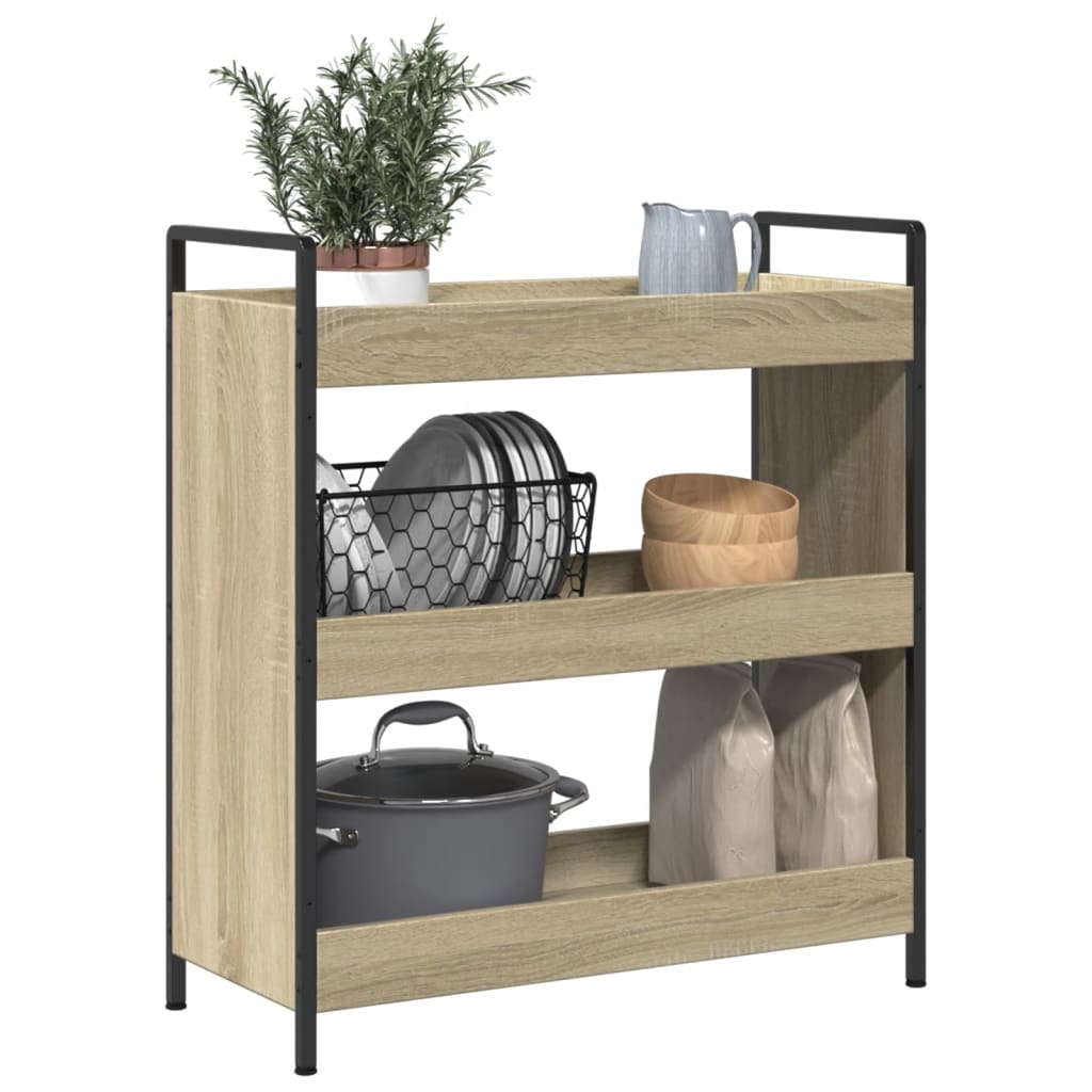 vidaXL Cărucior de bucătărie stejar sonoma 70x30x82 cm lemn prelucrat vidaXL Cărucior de bucătărie stejar sonoma 70x30x82 cm lemn prelucrat