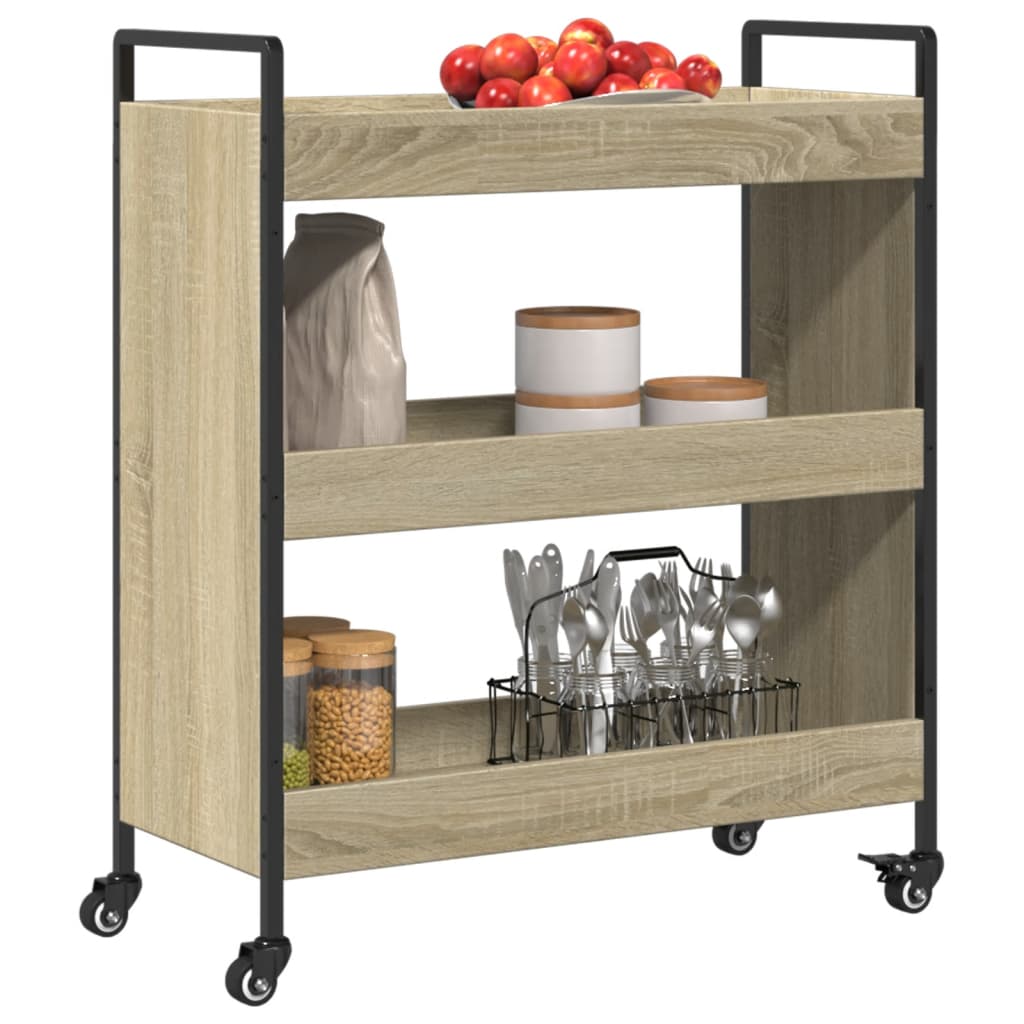 vidaXL Cărucior de bucătărie stejar sonoma 70x30x82 cm lemn prelucrat vidaXL Cărucior de bucătărie stejar sonoma 70x30x82 cm lemn prelucrat
