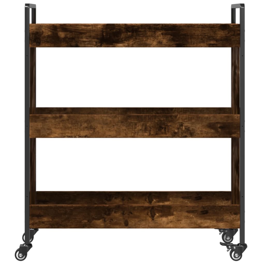 vidaXL Cărucior de bucătărie stejar fumuriu 70x30x82 cm lemn prelucrat vidaXL Cărucior de bucătărie stejar fumuriu 70x30x82 cm lemn prelucrat