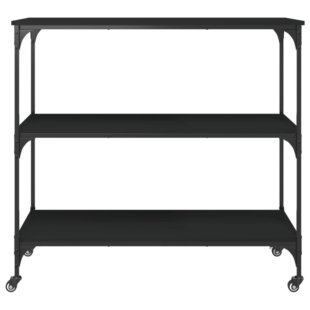 vidaXL Cărucior de bucătărie, negru, 102x50x95 cm, lemn prelucrat vidaXL Cărucior de bucătărie, negru, 102x50x95 cm, lemn prelucrat