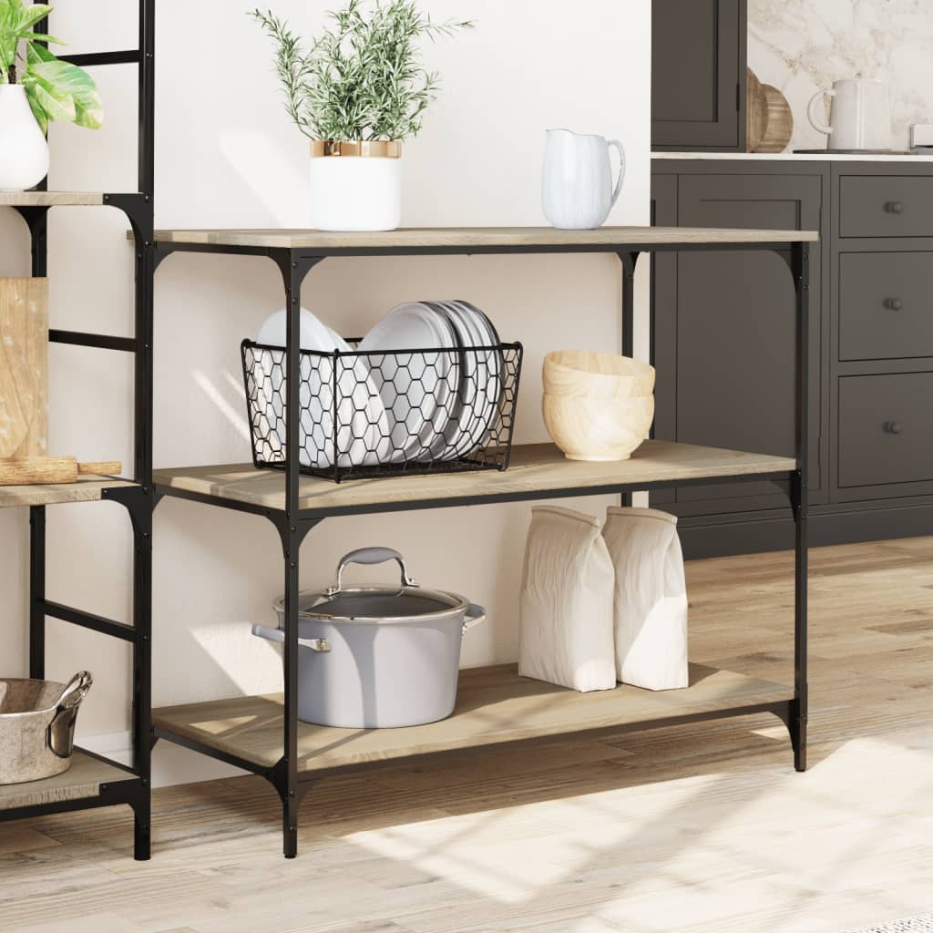vidaXL Cărucior de bucătărie stejar sonoma 102x50x95 cm lemn vidaXL Cărucior de bucătărie stejar sonoma 102x50x95 cm lemn
