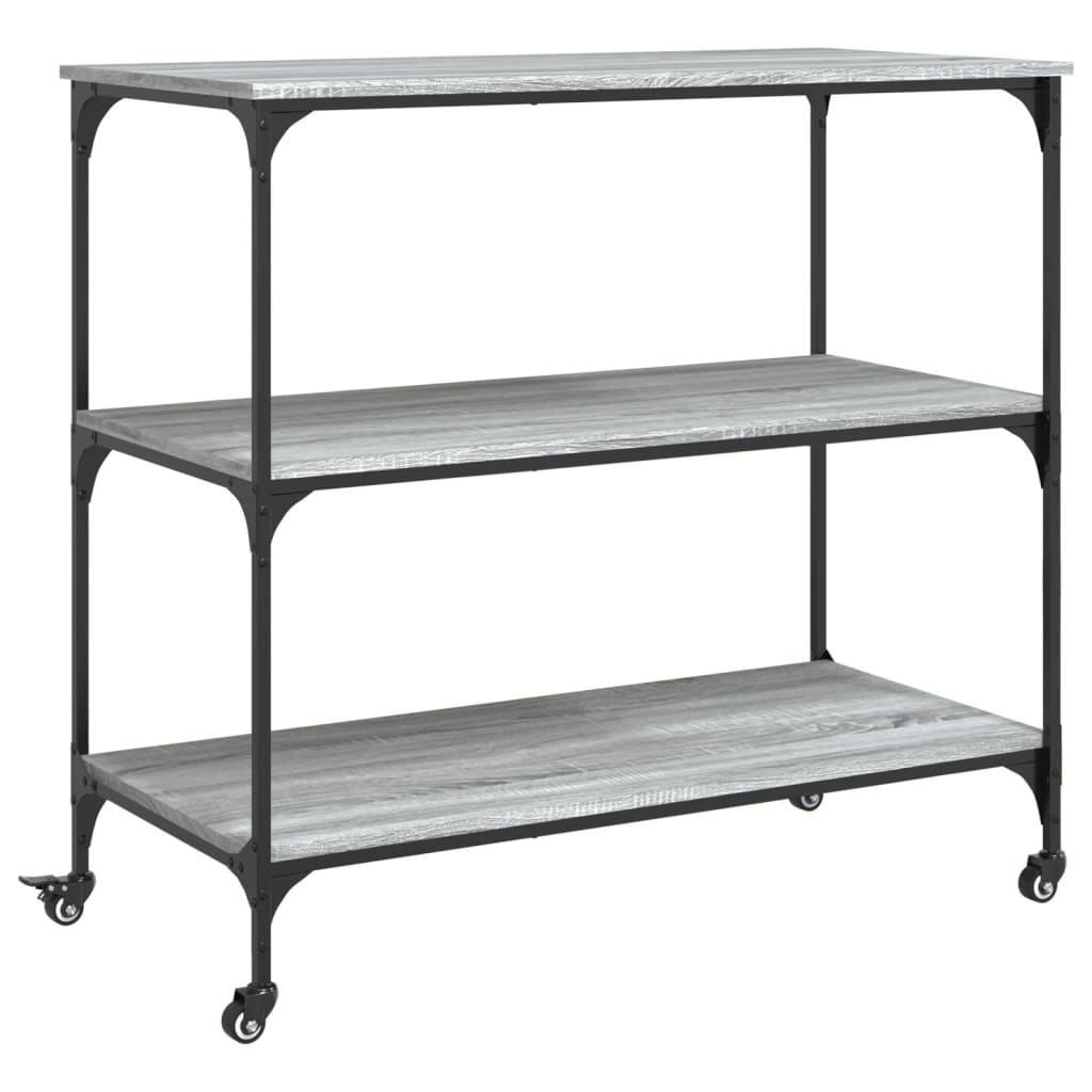 vidaXL Cărucior de bucătărie, gri sonoma 102x50x95 cm lemn prelucrat vidaXL Cărucior de bucătărie, gri sonoma 102x50x95 cm lemn prelucrat