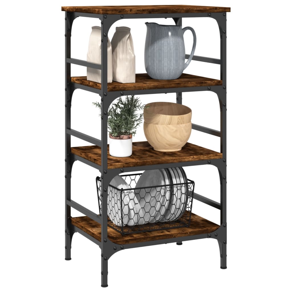 vidaXLCărucior de bucătărie stejar fumuriu 45x35x89,5cm lemn prelucrat vidaXLCărucior de bucătărie stejar fumuriu 45x35x89,5cm lemn prelucrat