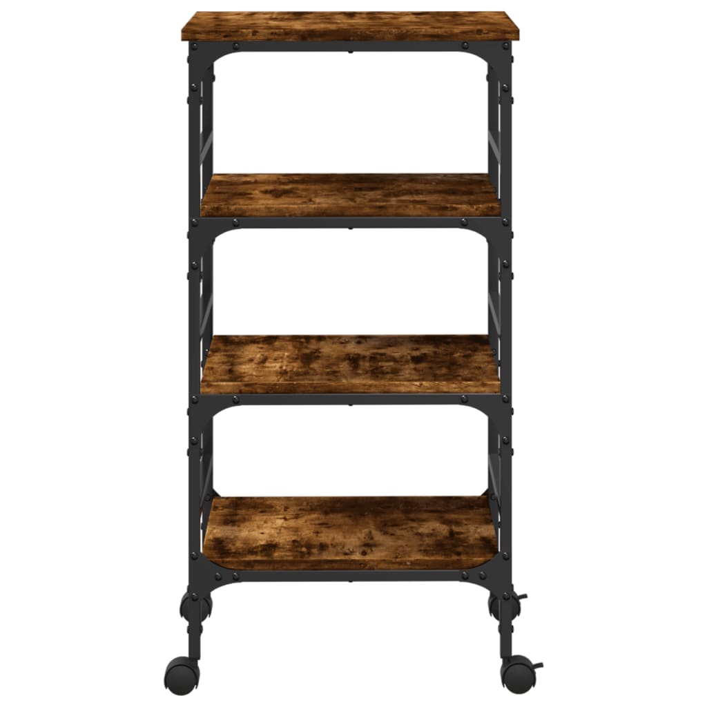 vidaXLCărucior de bucătărie stejar fumuriu 45x35x89,5cm lemn prelucrat vidaXLCărucior de bucătărie stejar fumuriu 45x35x89,5cm lemn prelucrat