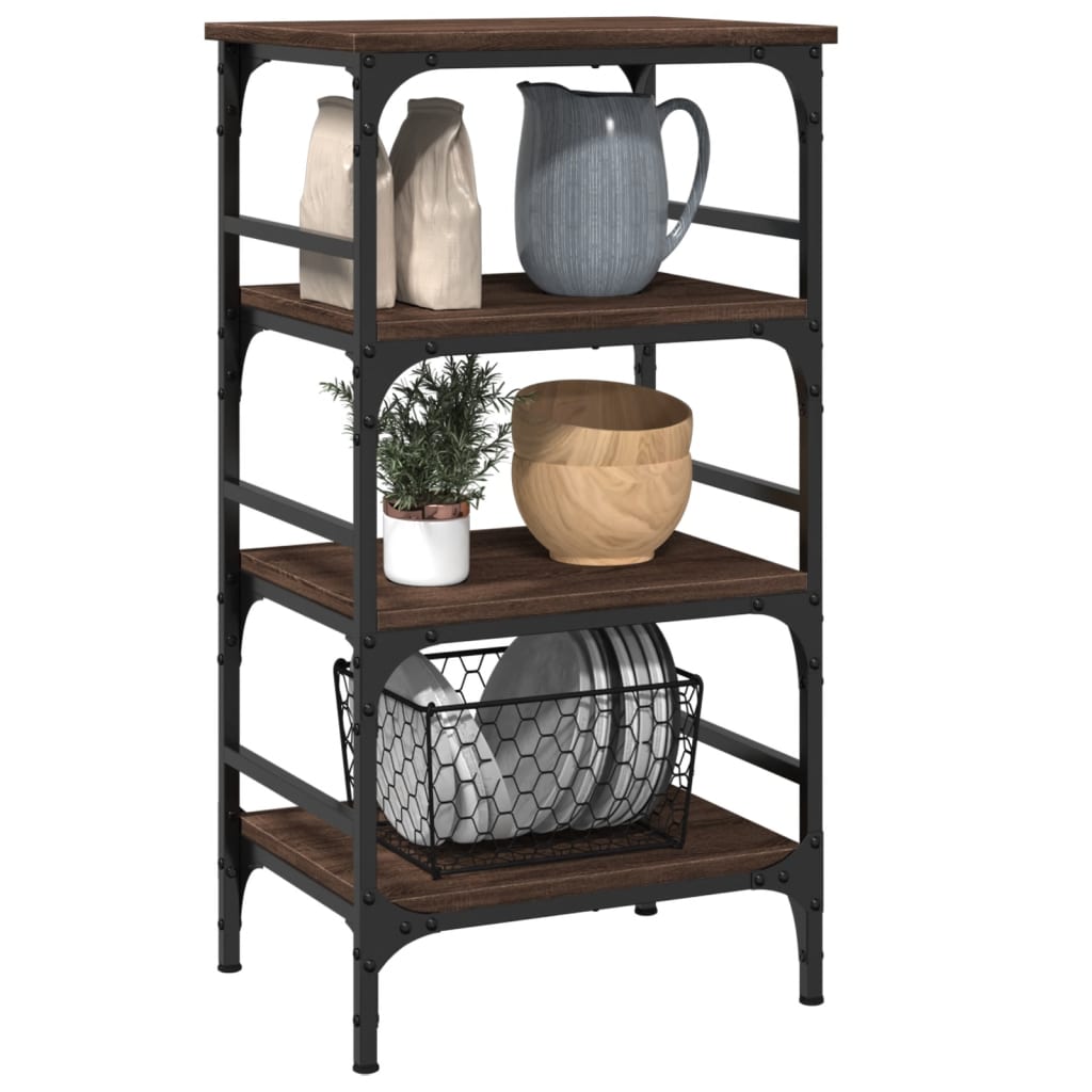 vidaXL Cărucior de bucătărie, stejar maro 45x35x89,5 cm lemn prelucrat vidaXL Cărucior de bucătărie, stejar maro 45x35x89,5 cm lemn prelucrat