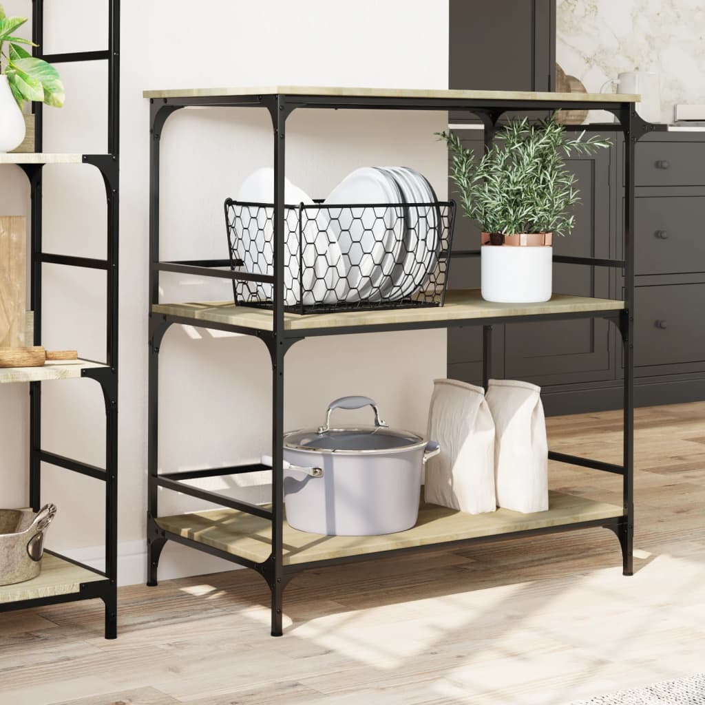 vidaXL Cărucior de bucătărie stejar sonoma 100,5x50x105 cm lemn vidaXL Cărucior de bucătărie stejar sonoma 100,5x50x105 cm lemn