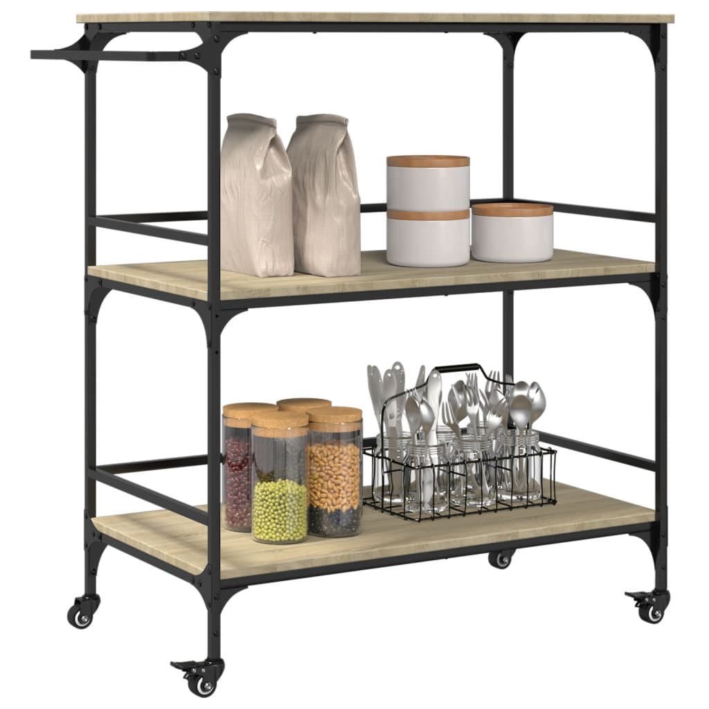 vidaXL Cărucior de bucătărie stejar sonoma 100,5x50x105 cm lemn vidaXL Cărucior de bucătărie stejar sonoma 100,5x50x105 cm lemn