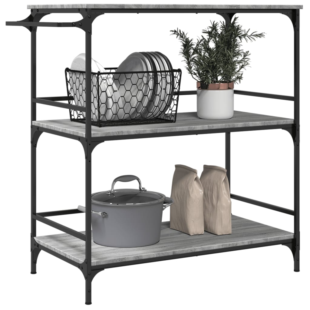 vidaXL Cărucior de bucătărie, gri sonoma 100,5x50x105cm lemn prelucrat vidaXL Cărucior de bucătărie, gri sonoma 100,5x50x105cm lemn prelucrat
