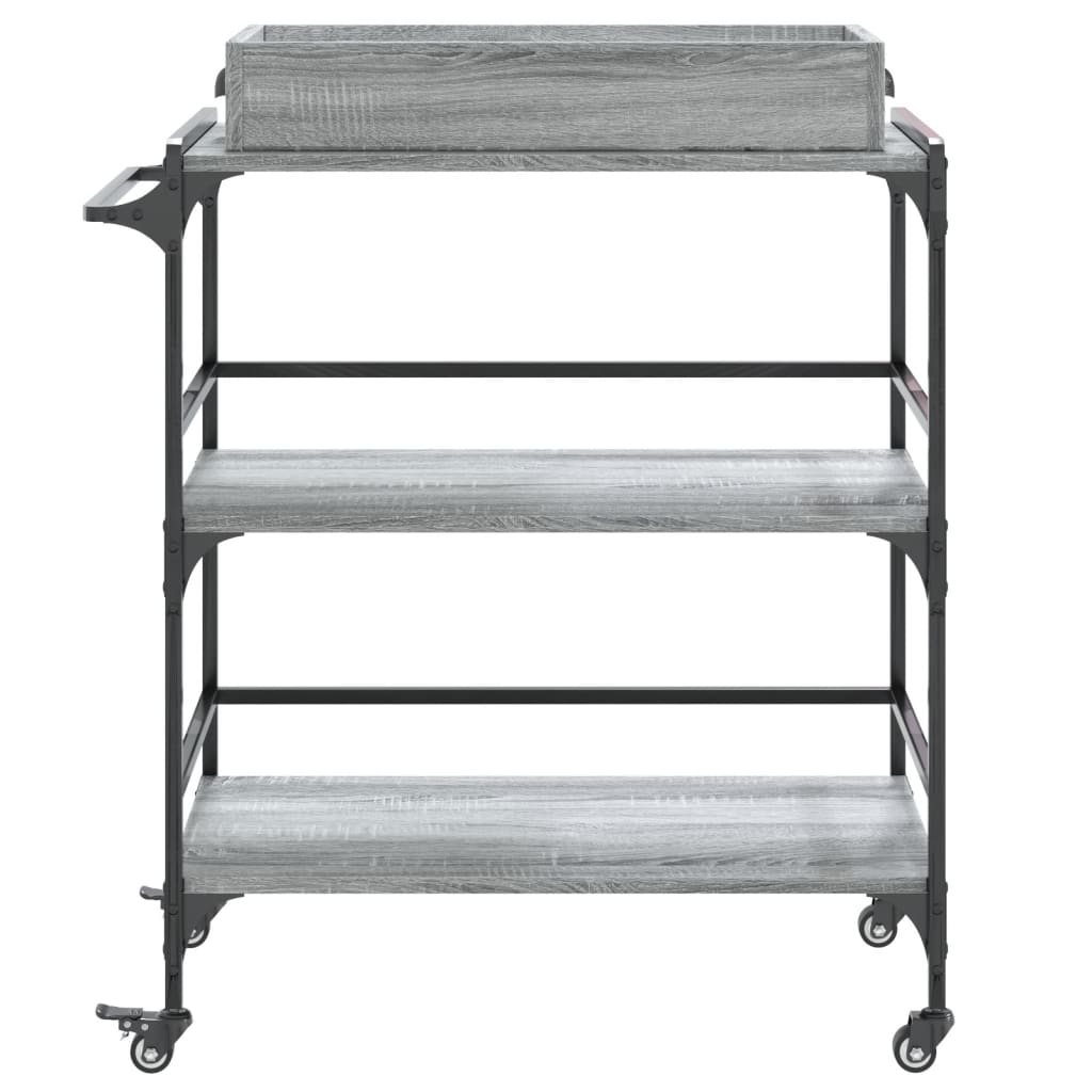 vidaXL Cărucior de bucătărie, gri sonoma 81,5x41x92,5cm lemn prelucrat vidaXL Cărucior de bucătărie, gri sonoma 81,5x41x92,5cm lemn prelucrat