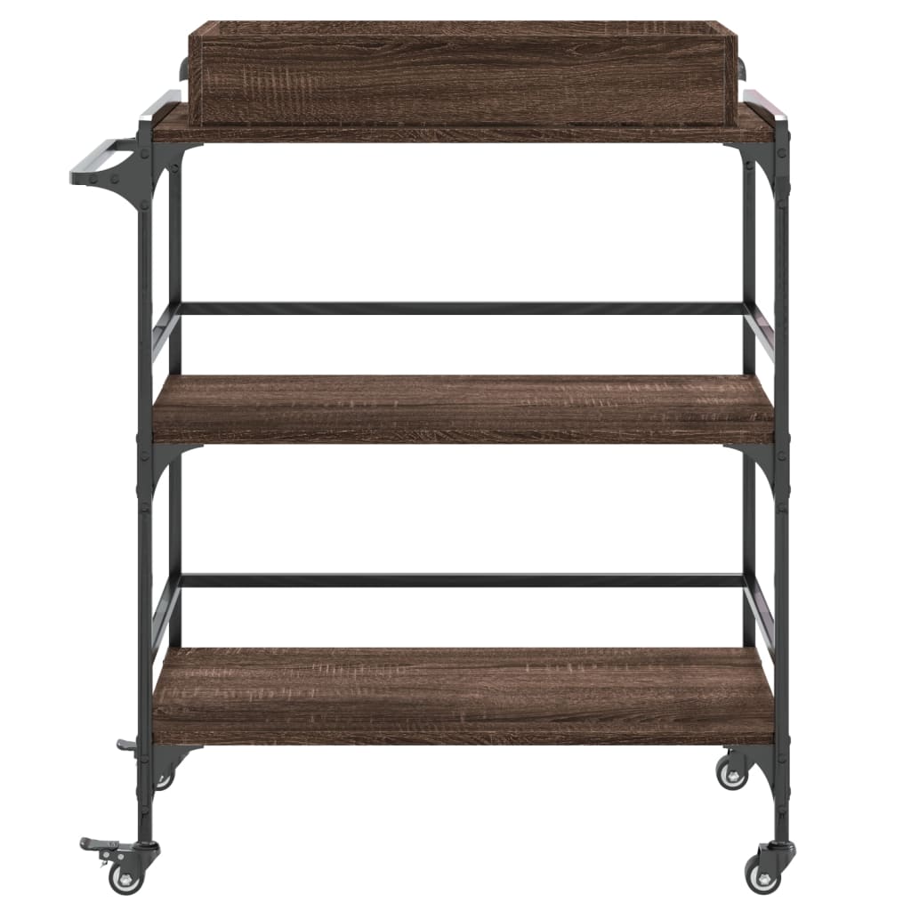 vidaXL Cărucior de bucătărie, stejar maro81,5x41x92,5cm lemn prelucrat vidaXL Cărucior de bucătărie, stejar maro81,5x41x92,5cm lemn prelucrat