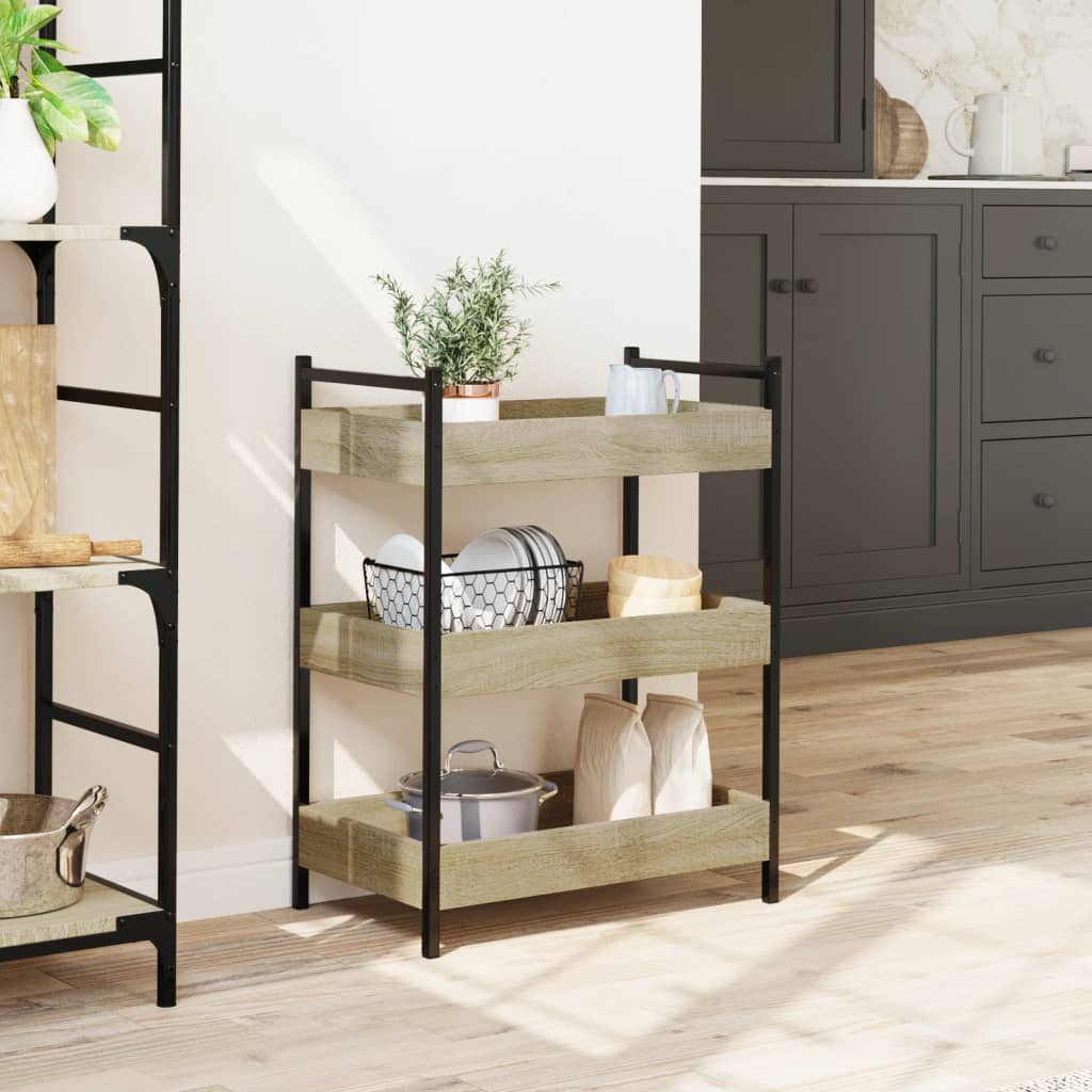 vidaXL Cărucior de bucătărie stejar sonoma 50x30x70 cm lemn prelucrat vidaXL Cărucior de bucătărie stejar sonoma 50x30x70 cm lemn prelucrat