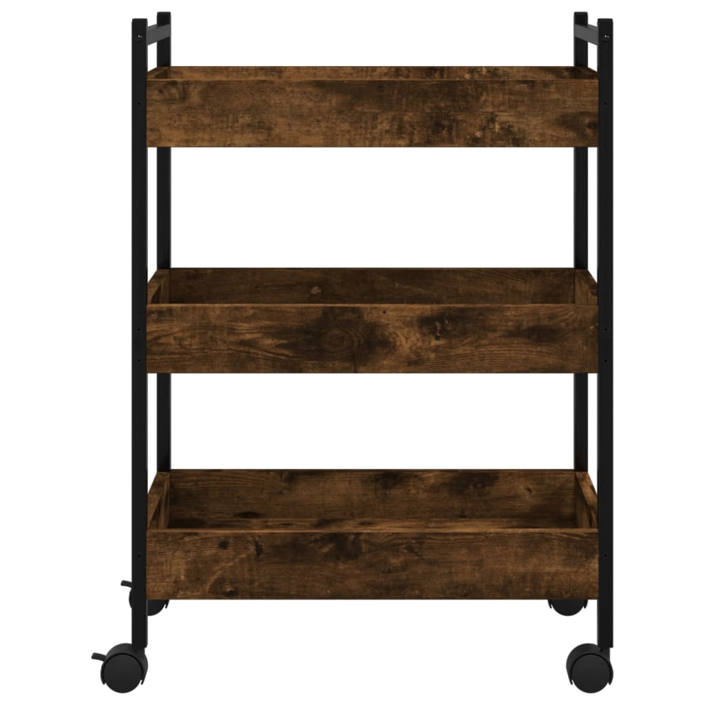 vidaXL Cărucior de bucătărie stejar fumuriu 50x30x70 cm lemn prelucrat vidaXL Cărucior de bucătărie stejar fumuriu 50x30x70 cm lemn prelucrat