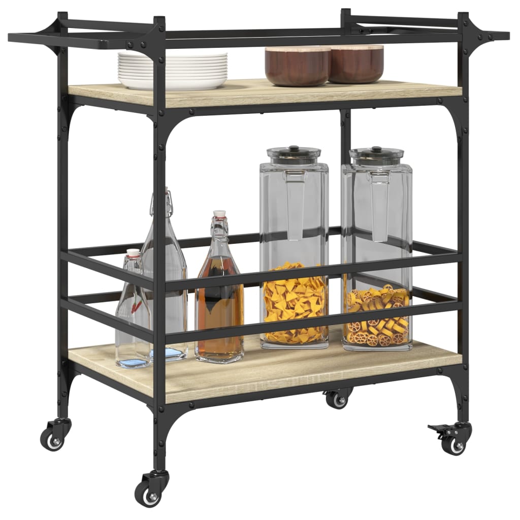 vidaXL Cărucior de bucătărie, stejar sonoma, 82x40x78,5 cm, lemn vidaXL Cărucior de bucătărie, stejar sonoma, 82x40x78,5 cm, lemn
