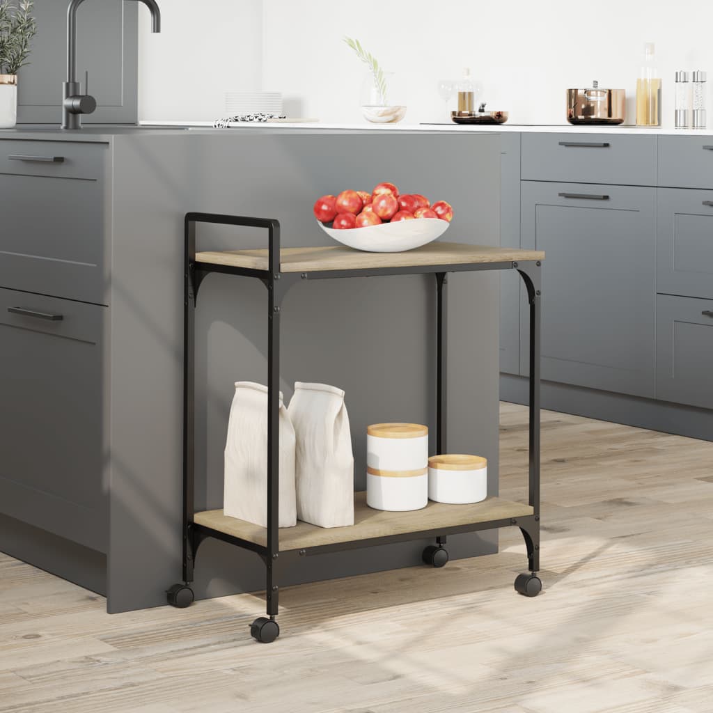 vidaXLCărucior de bucătărie stejar sonoma60,5x31x72,5cm lemn prelucrat vidaXLCărucior de bucătărie stejar sonoma60,5x31x72,5cm lemn prelucrat
