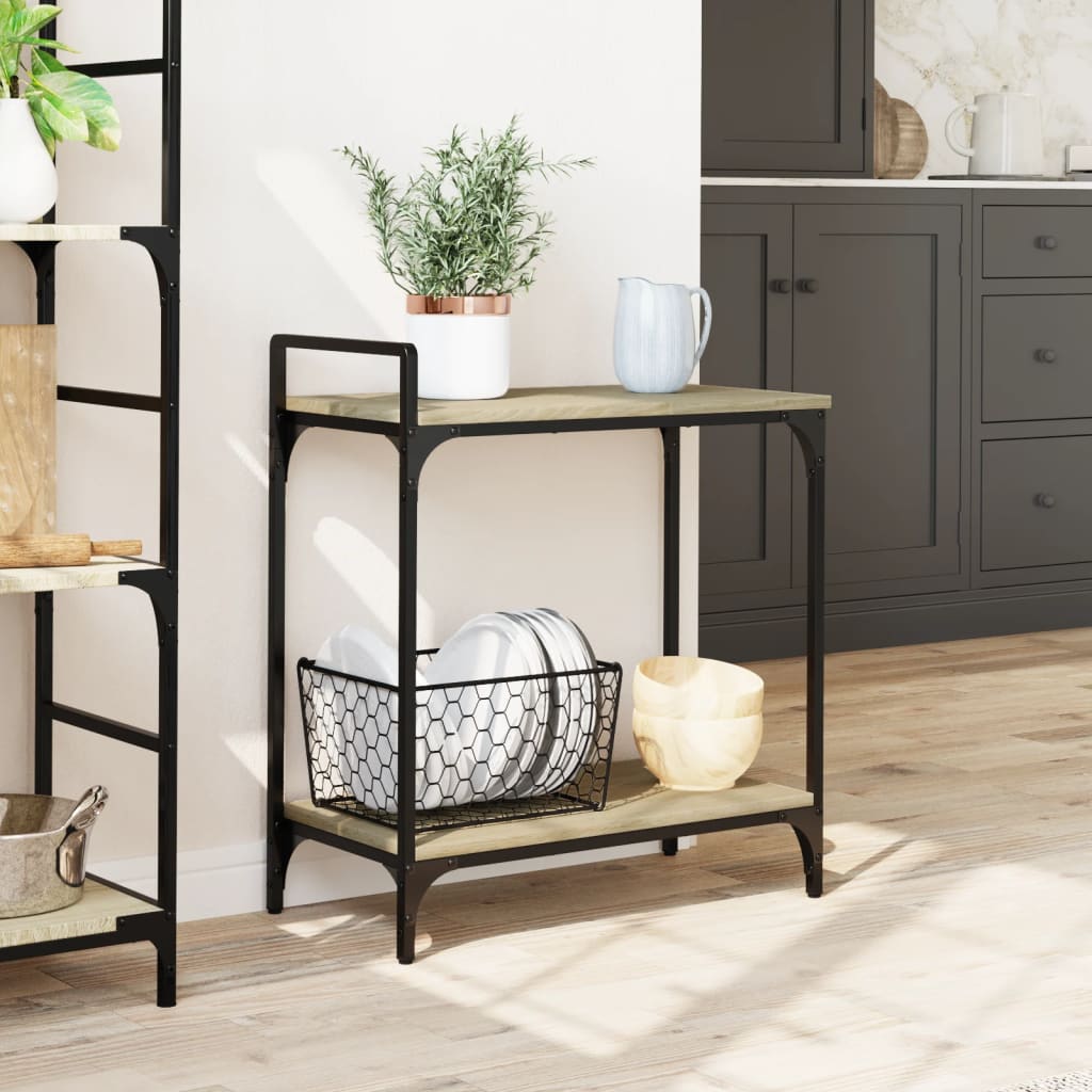 vidaXLCărucior de bucătărie stejar sonoma60,5x31x72,5cm lemn prelucrat vidaXLCărucior de bucătărie stejar sonoma60,5x31x72,5cm lemn prelucrat