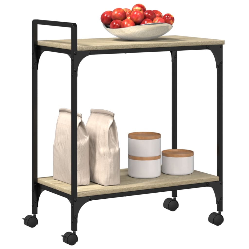 vidaXLCărucior de bucătărie stejar sonoma60,5x31x72,5cm lemn prelucrat vidaXLCărucior de bucătărie stejar sonoma60,5x31x72,5cm lemn prelucrat