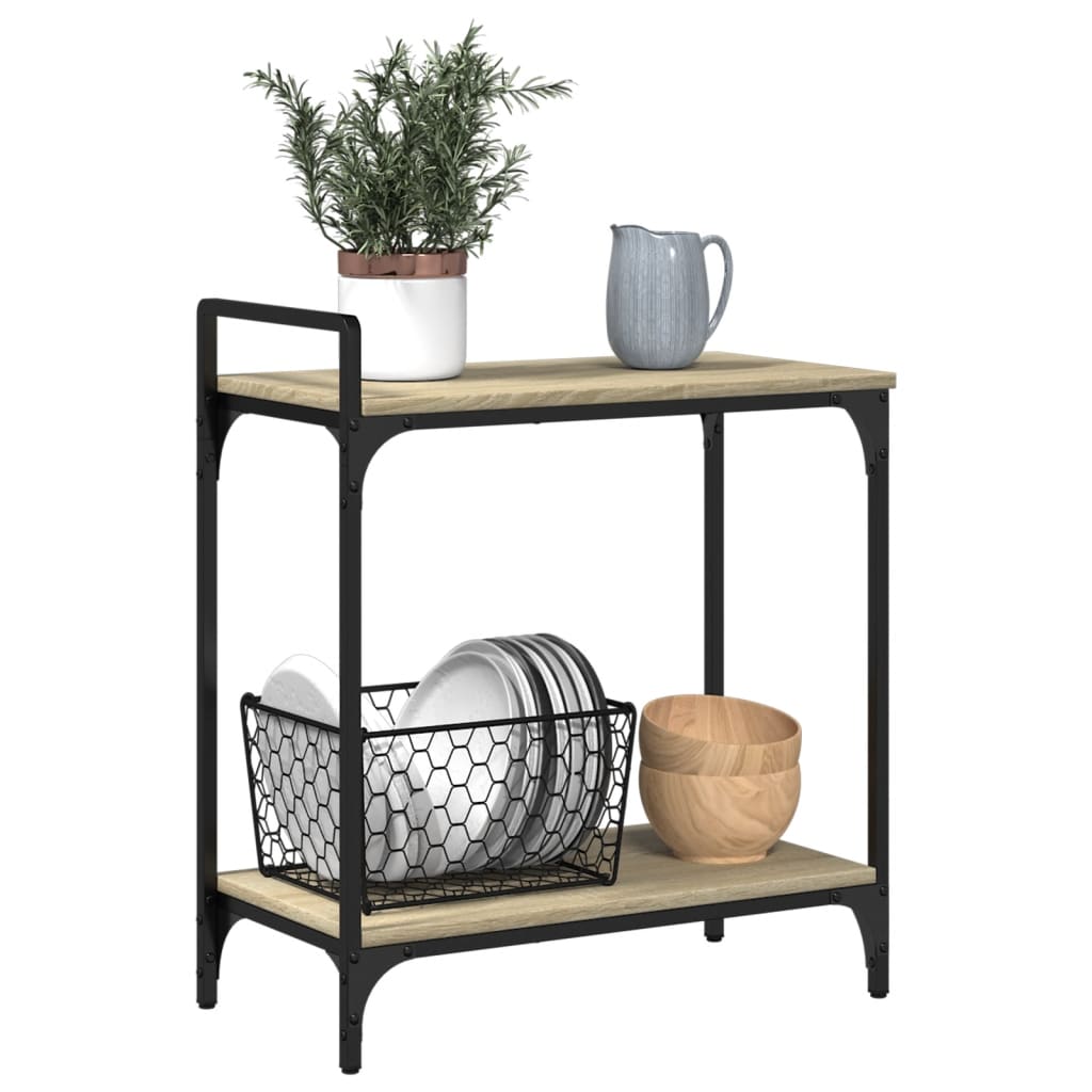 vidaXLCărucior de bucătărie stejar sonoma60,5x31x72,5cm lemn prelucrat vidaXLCărucior de bucătărie stejar sonoma60,5x31x72,5cm lemn prelucrat
