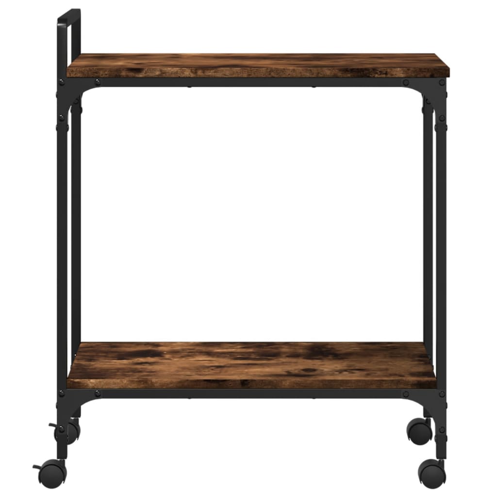 vidaXLCărucior de bucătărie stejar fumuriu60,5x31x72,5cm lemnprelucrat vidaXLCărucior de bucătărie stejar fumuriu60,5x31x72,5cm lemnprelucrat