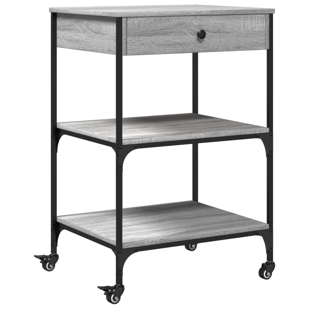 vidaXL Cărucior de bucătărie, gri sonoma, 60x48x89,5cm, lemn prelucrat vidaXL Cărucior de bucătărie, gri sonoma, 60x48x89,5cm, lemn prelucrat