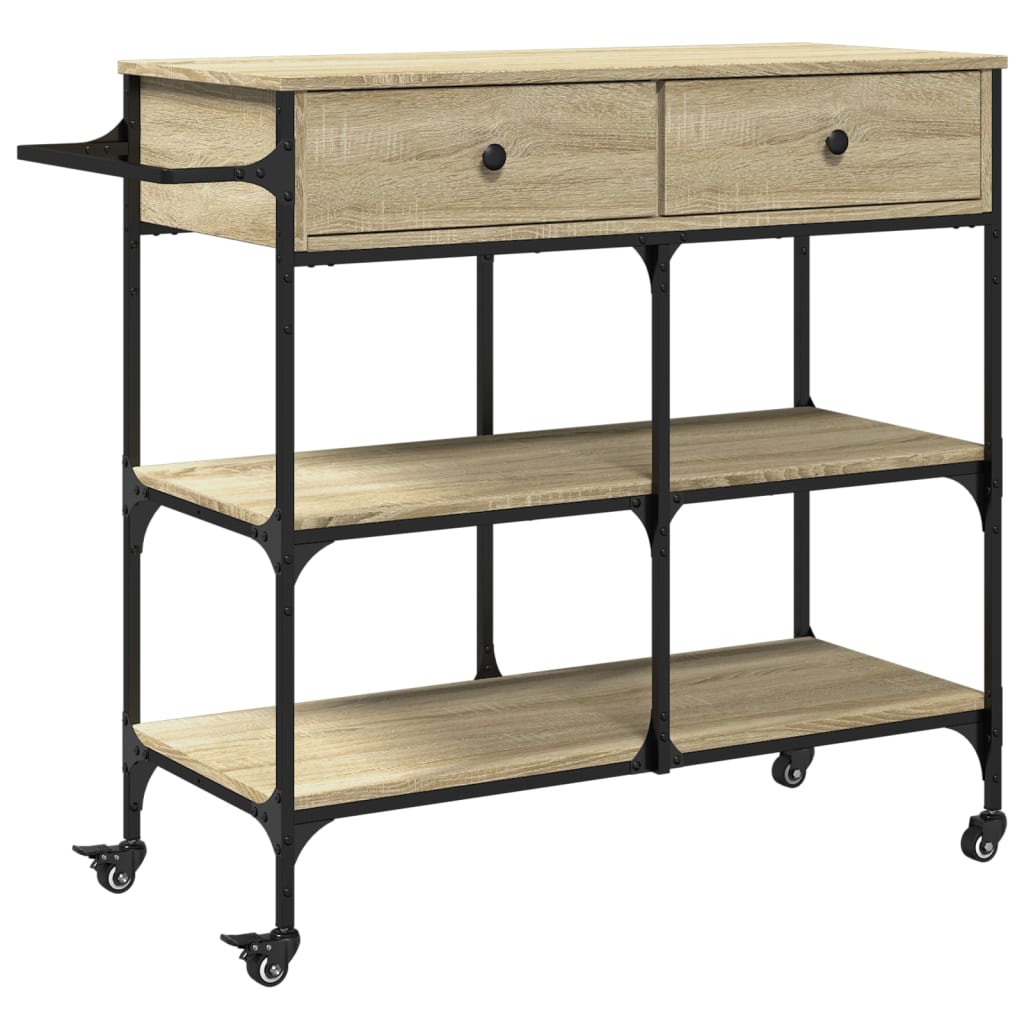 vidaXL Cărucior de bucătărie stejar sonoma 105x42x95 cm lemn prelucrat vidaXL Cărucior de bucătărie stejar sonoma 105x42x95 cm lemn prelucrat