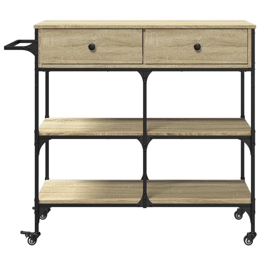 vidaXL Cărucior de bucătărie stejar sonoma 105x42x95 cm lemn prelucrat vidaXL Cărucior de bucătărie stejar sonoma 105x42x95 cm lemn prelucrat