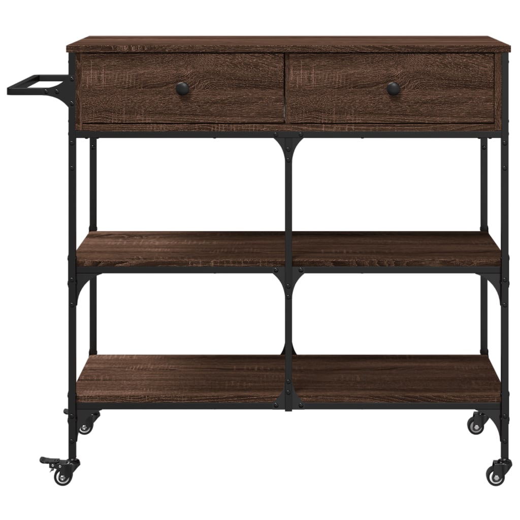 vidaXL Cărucior de bucătărie, stejar maro 105x42x95 cm lemn prelucrat vidaXL Cărucior de bucătărie, stejar maro 105x42x95 cm lemn prelucrat