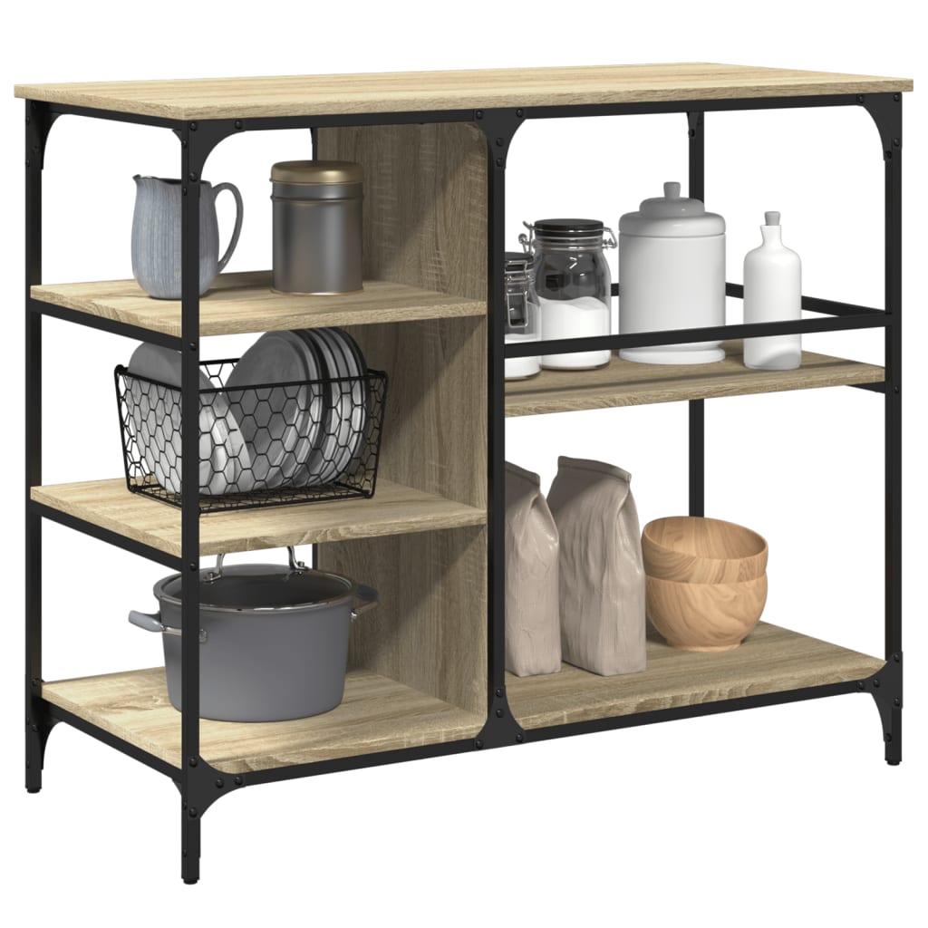 vidaXLCărucior de bucătărie stejar sonoma 100x45x89,5cm lemn prelucrat vidaXLCărucior de bucătărie stejar sonoma 100x45x89,5cm lemn prelucrat