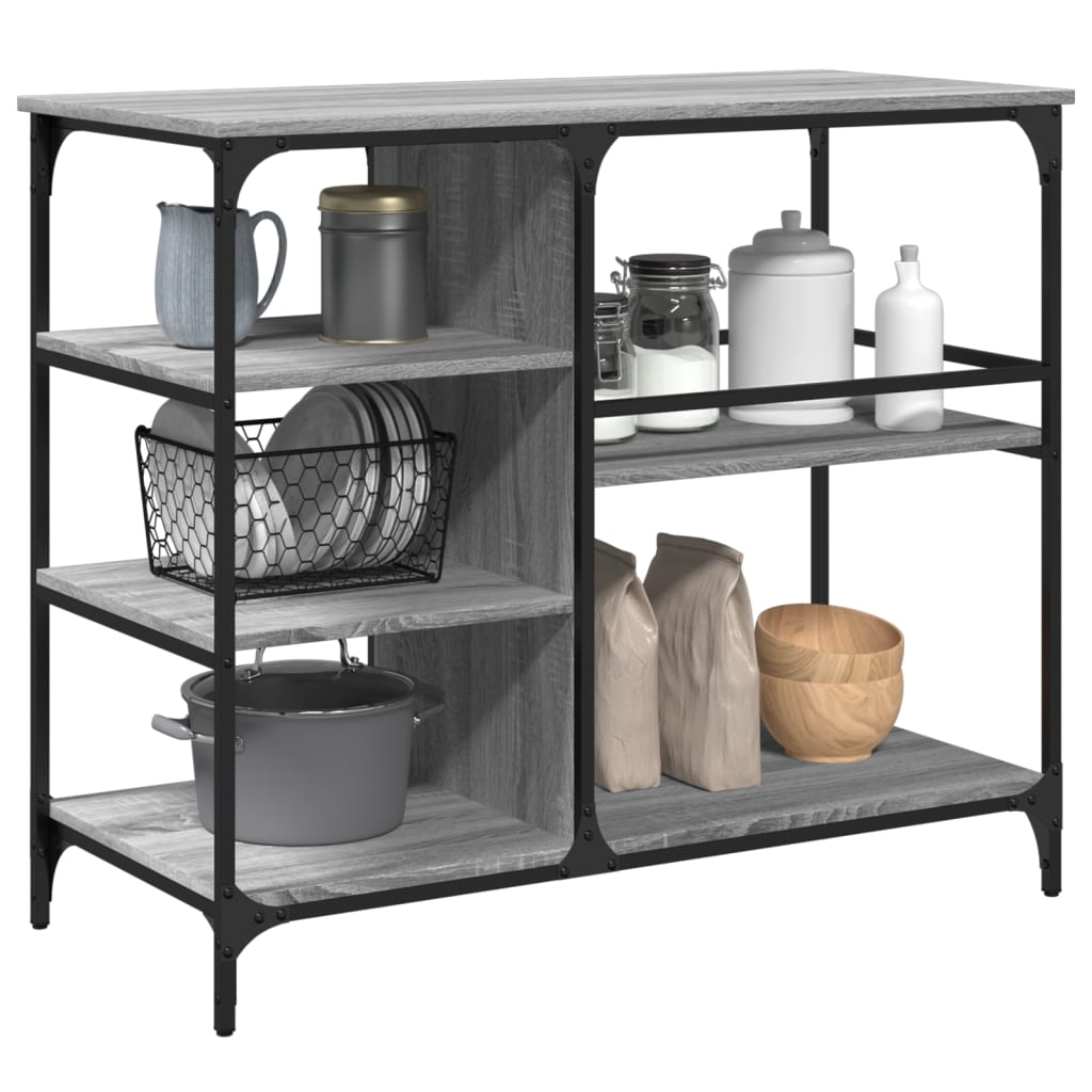 vidaXL Cărucior de bucătărie, gri sonoma 100x45x89,5 cm lemn prelucrat vidaXL Cărucior de bucătărie, gri sonoma 100x45x89,5 cm lemn prelucrat