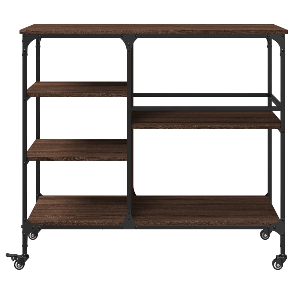 vidaXL Cărucior de bucătărie, stejar maro 100x45x89,5cm lemn prelucrat vidaXL Cărucior de bucătărie, stejar maro 100x45x89,5cm lemn prelucrat