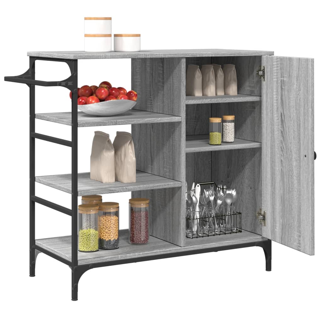 vidaXLCărucior de bucătărie, gri sonoma87,5x38,5x84,5cm lemn prelucrat vidaXLCărucior de bucătărie, gri sonoma87,5x38,5x84,5cm lemn prelucrat