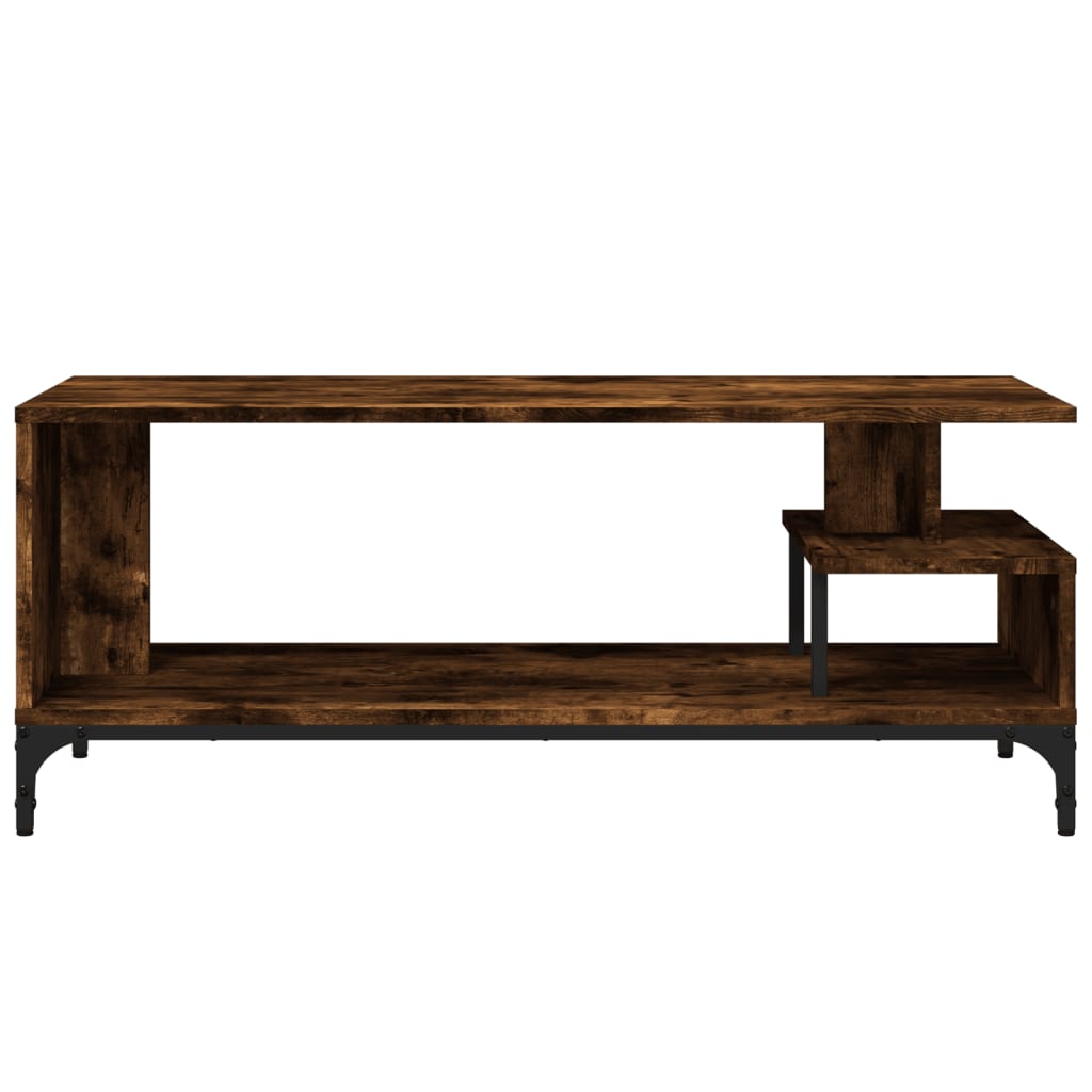 vidaXL Comodă TV, stejar fumuriu, 102x40x41 cm, lemn și oțel vidaXL Comodă TV, stejar fumuriu, 102x40x41 cm, lemn și oțel