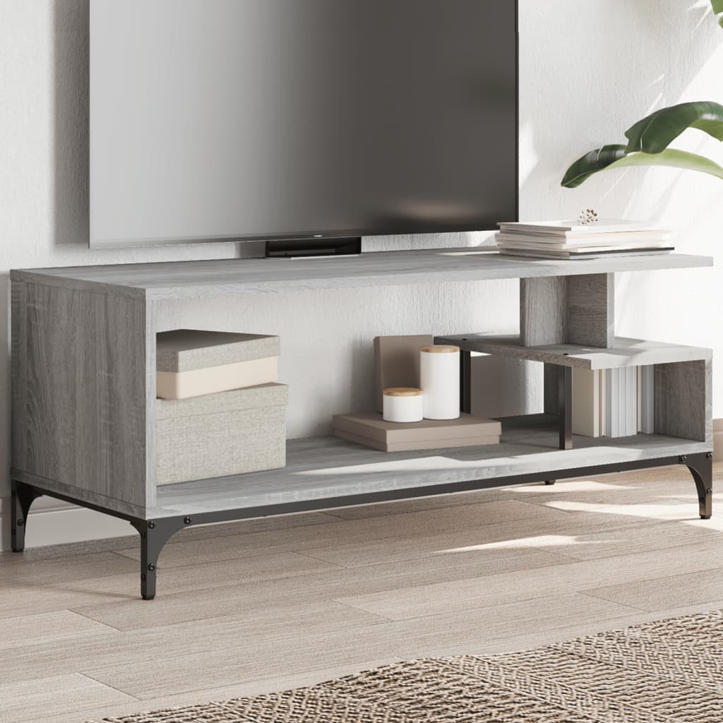 vidaXL Comodă TV, gri sonoma, 102x40x41 cm, lemn și oțel vidaXL Comodă TV, gri sonoma, 102x40x41 cm, lemn și oțel