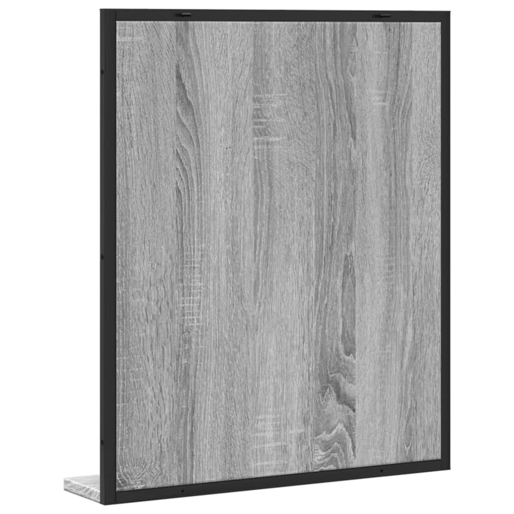 vidaXL Oglindă baie cu raft gri sonoma 50x12x60 cm lemn prelucrat