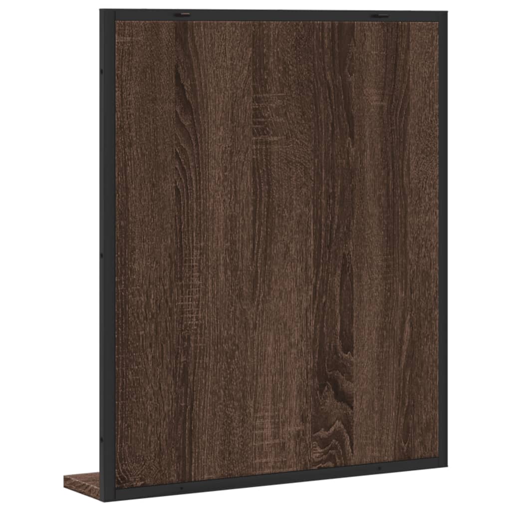 vidaXL Oglindă baie cu raft stejar maro 50x12x60 cm lemn prelucrat