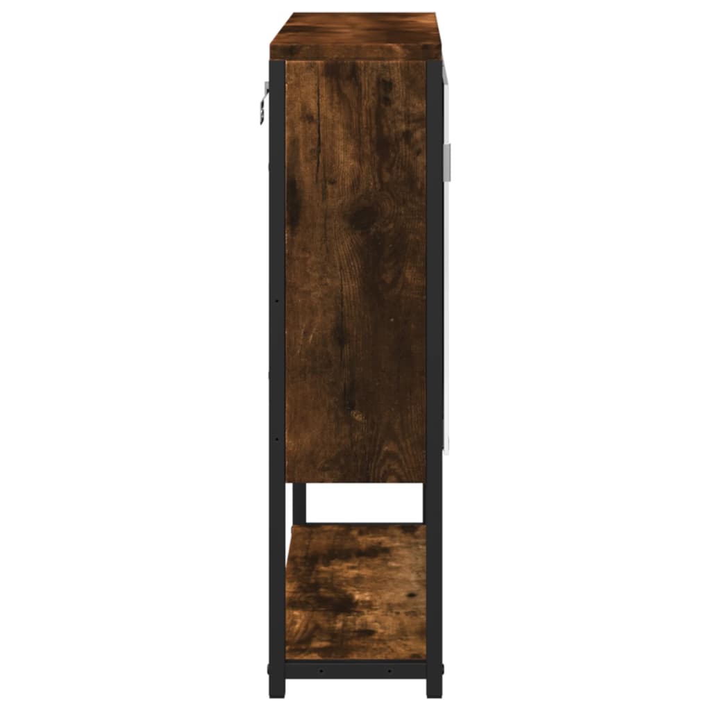 vidaXL Dulap baie cu oglindă stejar fumuriu 60x16x60 cm lemn compozit vidaXL Dulap baie cu oglindă stejar fumuriu 60x16x60 cm lemn compozit