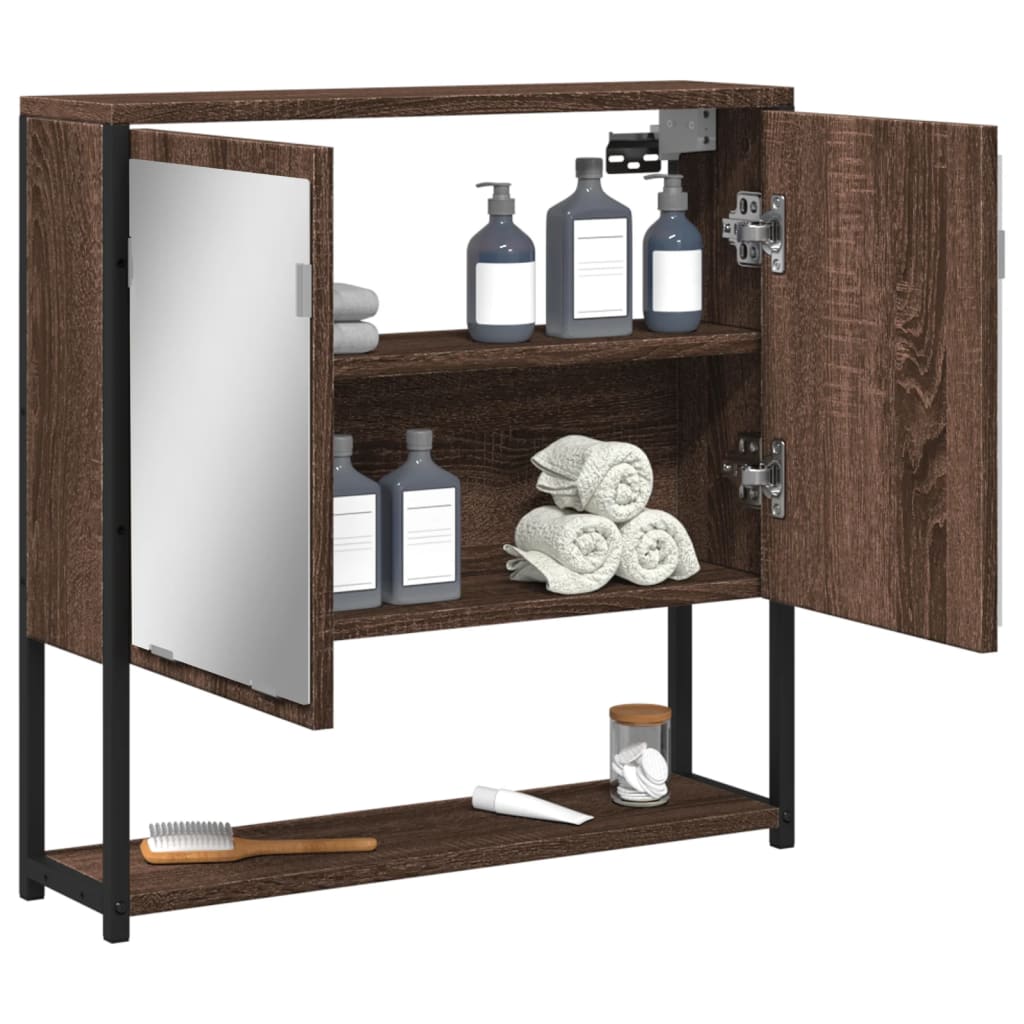 vidaXL Dulap de baie cu oglindă stejar maro 60x16x60 cm lemn compozit