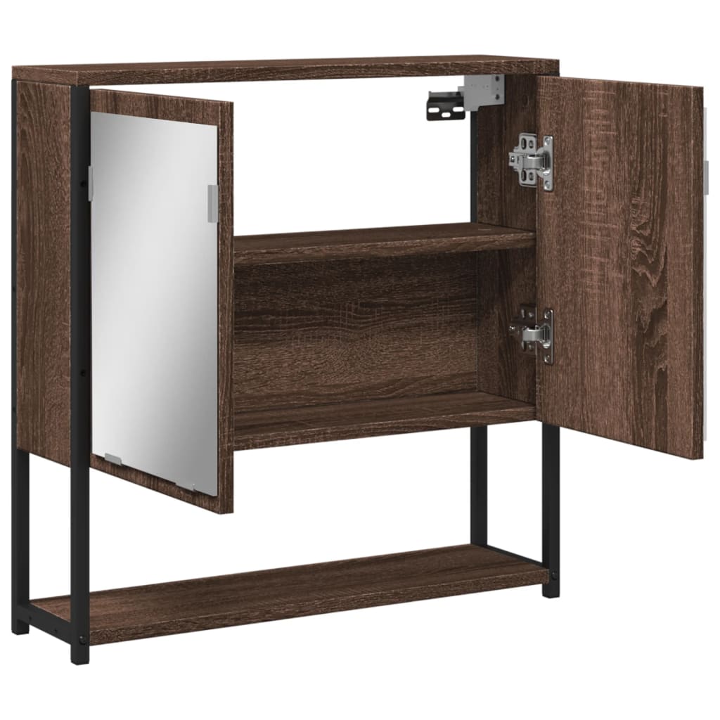 vidaXL Dulap de baie cu oglindă stejar maro 60x16x60 cm lemn compozit