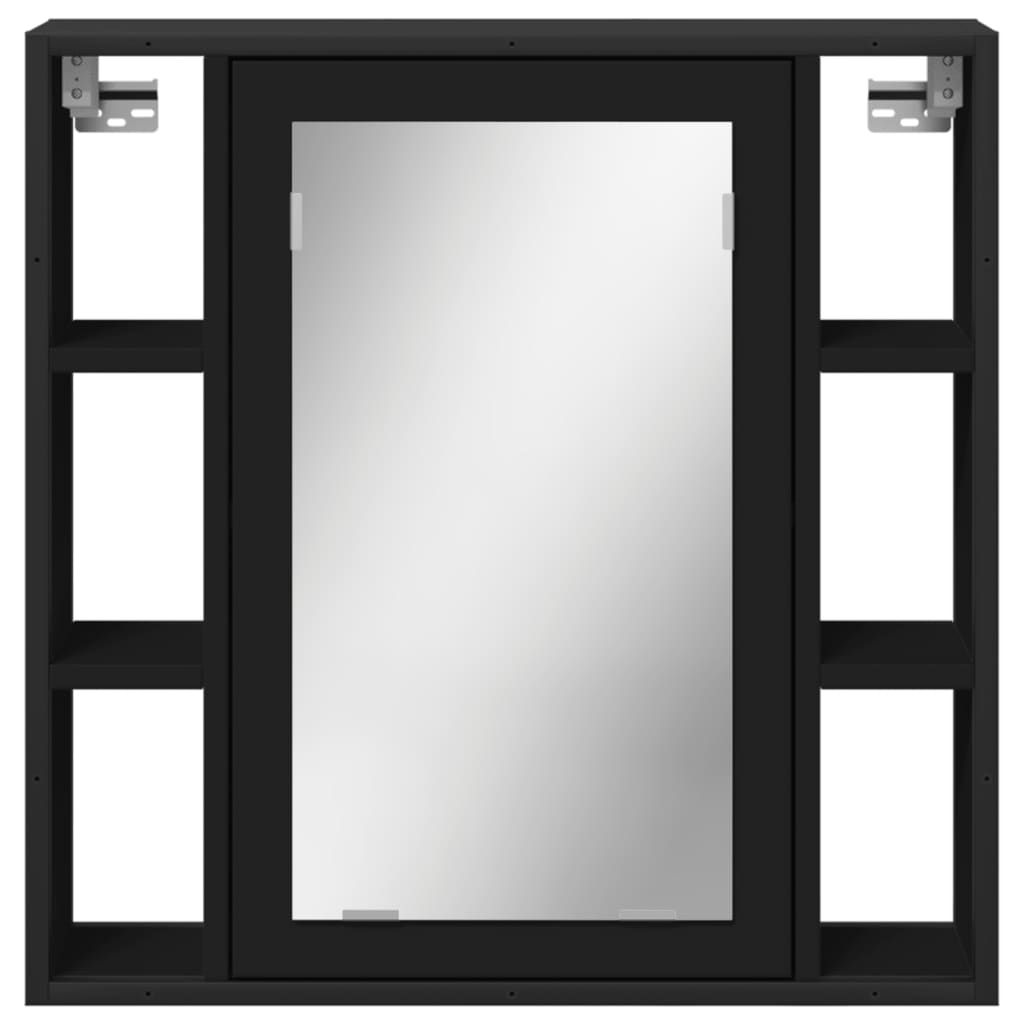 vidaXL Dulap baie cu oglindă negru 60x16x60 cm lemn compozit vidaXL Dulap baie cu oglindă negru 60x16x60 cm lemn compozit