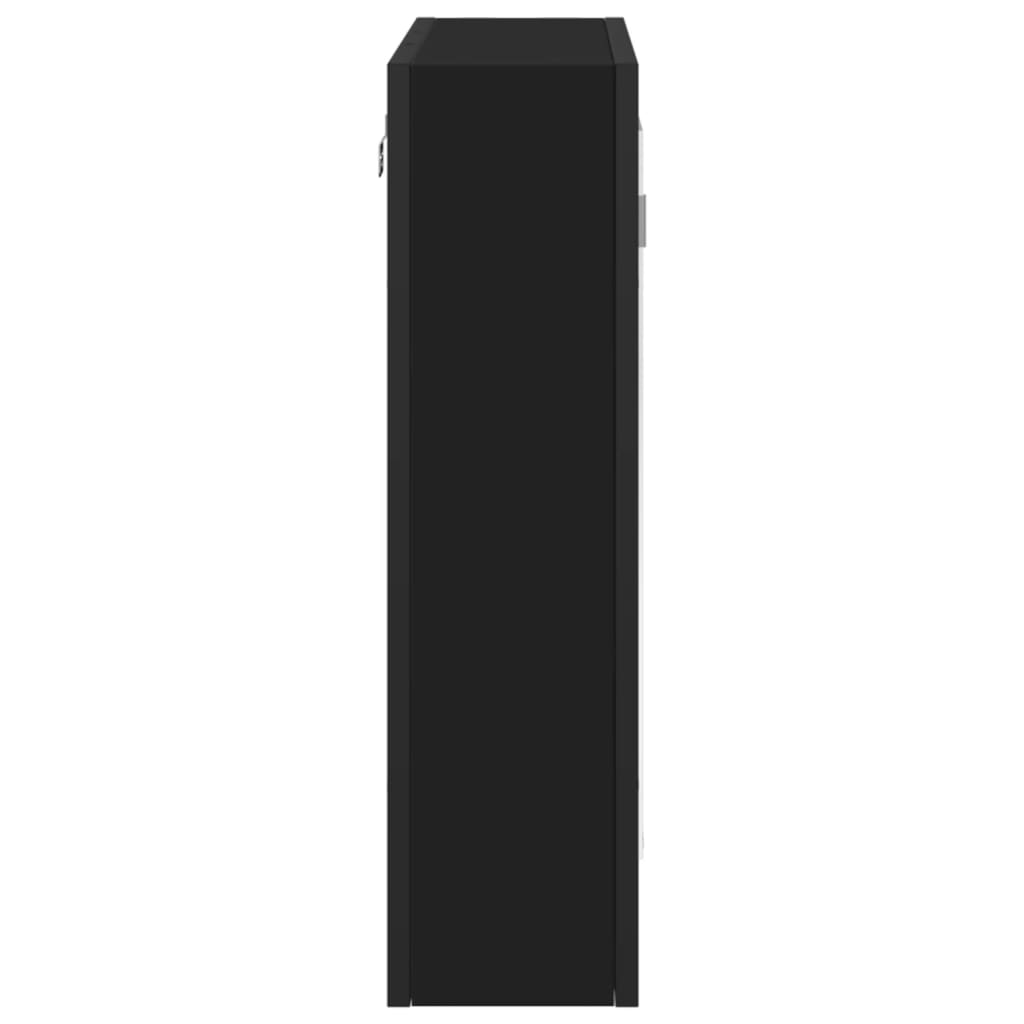 vidaXL Dulap baie cu oglindă negru 60x16x60 cm lemn compozit vidaXL Dulap baie cu oglindă negru 60x16x60 cm lemn compozit