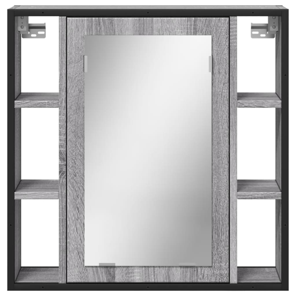 vidaXL Dulap de baie cu oglindă gri sonoma 60x16x60 cm lemn compozit vidaXL Dulap de baie cu oglindă gri sonoma 60x16x60 cm lemn compozit
