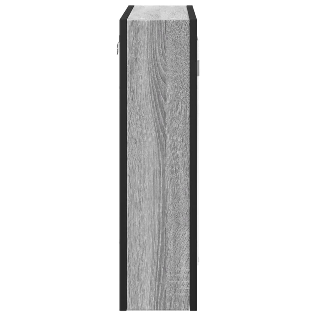 vidaXL Dulap de baie cu oglindă gri sonoma 60x16x60 cm lemn compozit vidaXL Dulap de baie cu oglindă gri sonoma 60x16x60 cm lemn compozit