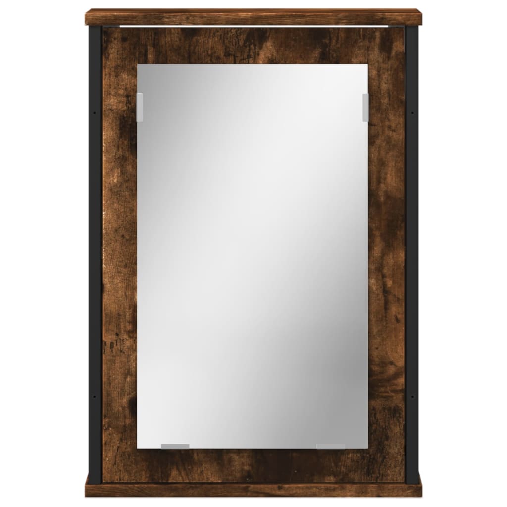 vidaXL Dulap baie cu oglindă stejar fumuriu 42x12x60 cm lemn compozit vidaXL Dulap baie cu oglindă stejar fumuriu 42x12x60 cm lemn compozit