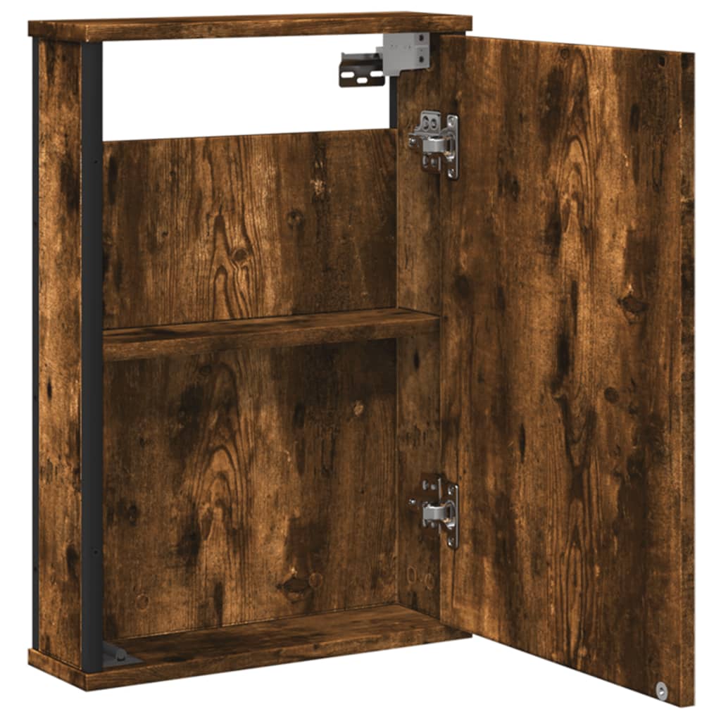 vidaXL Dulap baie cu oglindă stejar fumuriu 42x12x60 cm lemn compozit vidaXL Dulap baie cu oglindă stejar fumuriu 42x12x60 cm lemn compozit