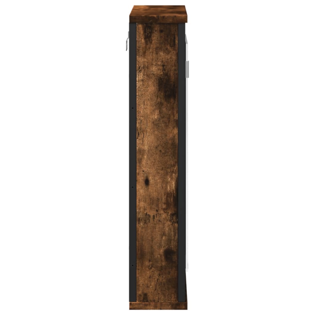 vidaXL Dulap baie cu oglindă stejar fumuriu 42x12x60 cm lemn compozit vidaXL Dulap baie cu oglindă stejar fumuriu 42x12x60 cm lemn compozit