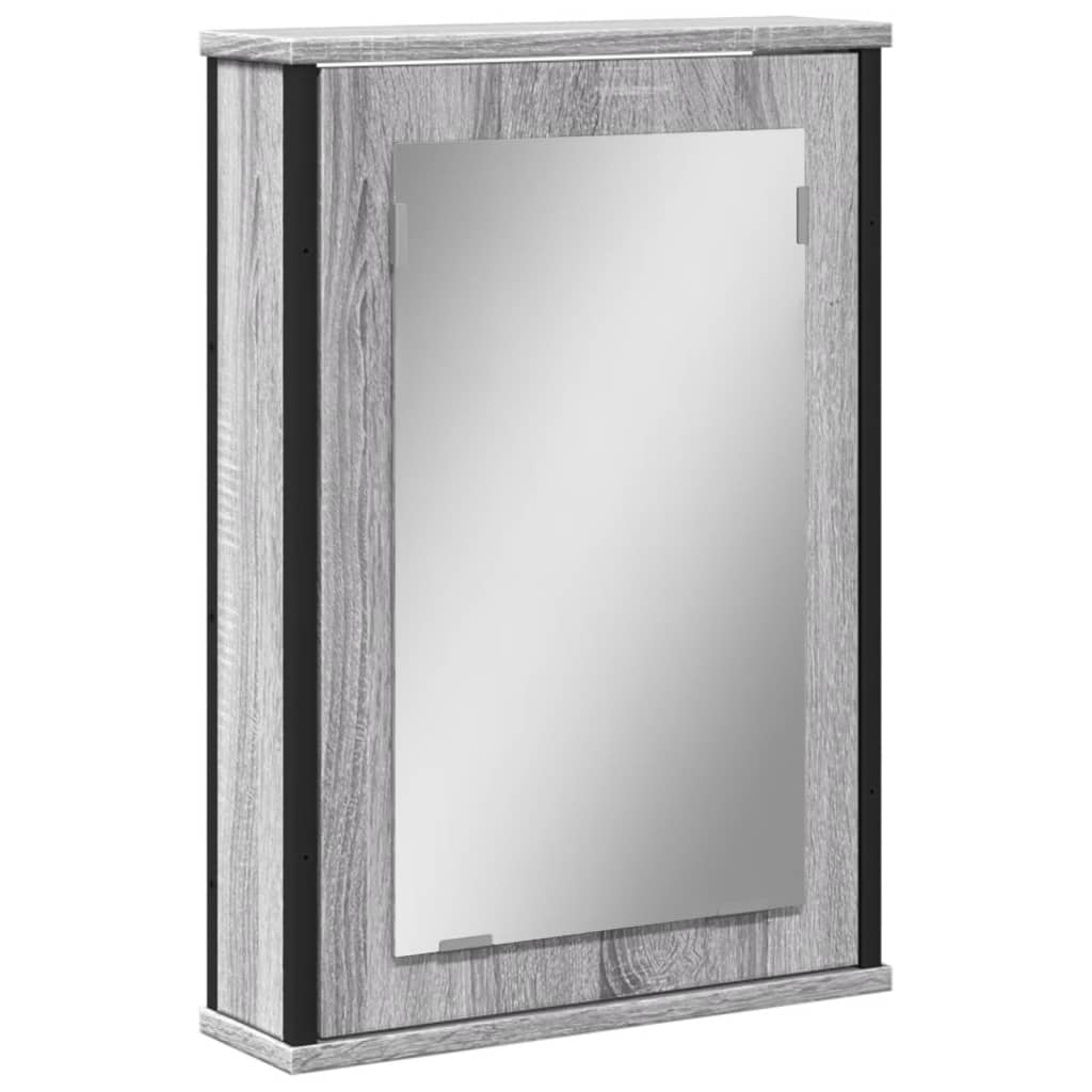 vidaXL Dulap baie cu oglindă gri sonoma 42x12x60 cm lemn compozit vidaXL Dulap baie cu oglindă gri sonoma 42x12x60 cm lemn compozit