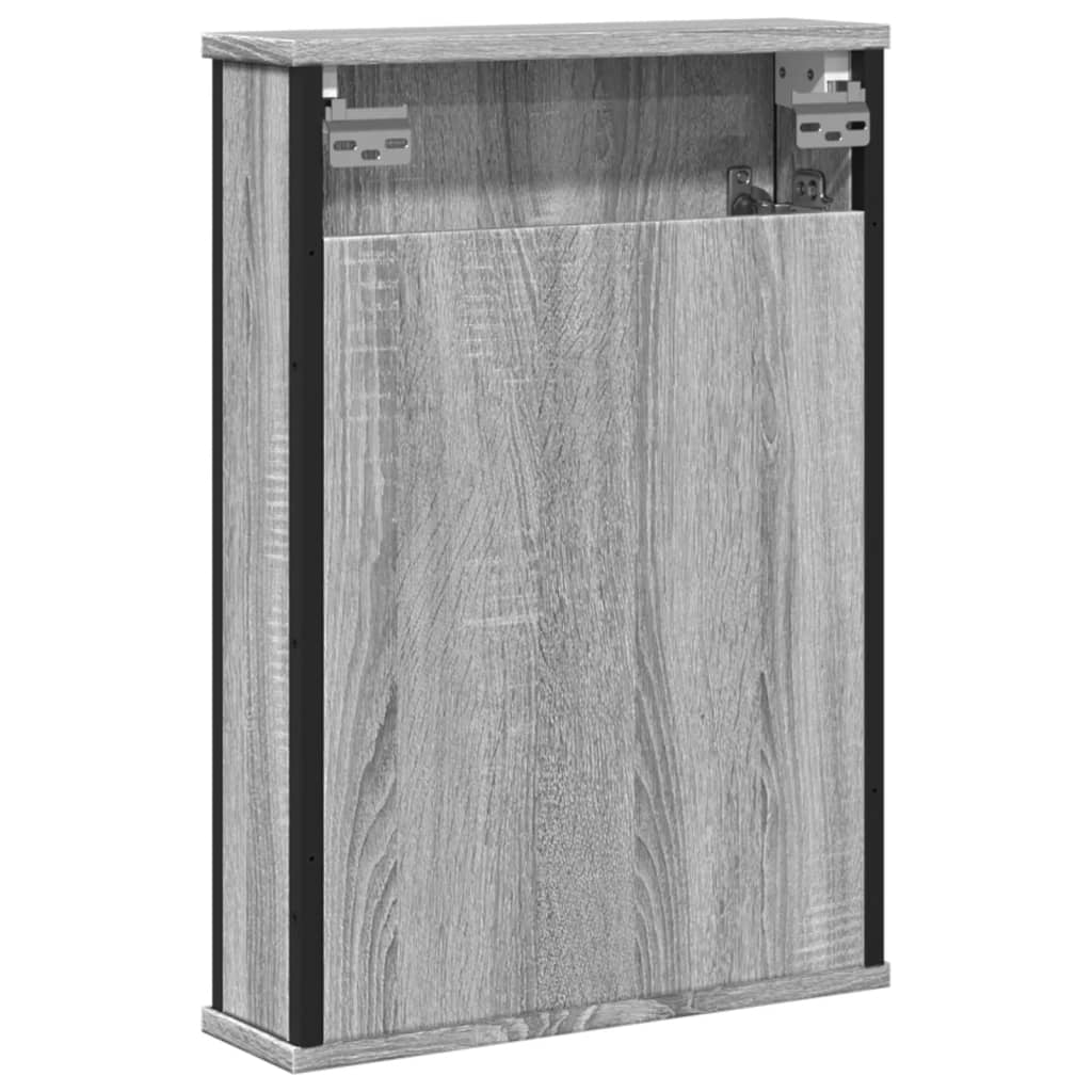 vidaXL Dulap baie cu oglindă gri sonoma 42x12x60 cm lemn compozit vidaXL Dulap baie cu oglindă gri sonoma 42x12x60 cm lemn compozit